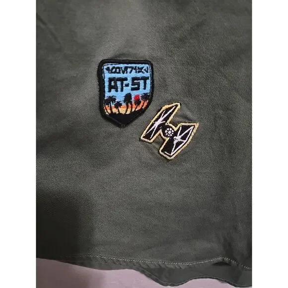 Star Wars Shirt Women Green Army Patches Rebel Alliance Elite Force Size Medium - Picture 6 of 14